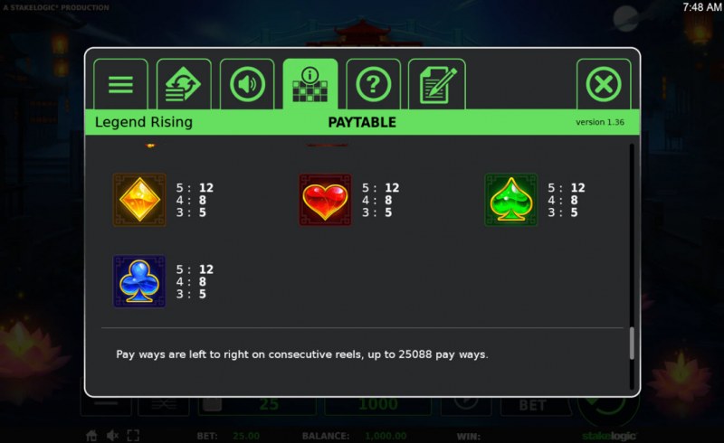 Paytable - Low Value Symbols