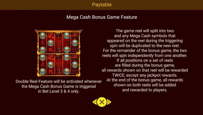 Mega Cash Bonus Game Feature