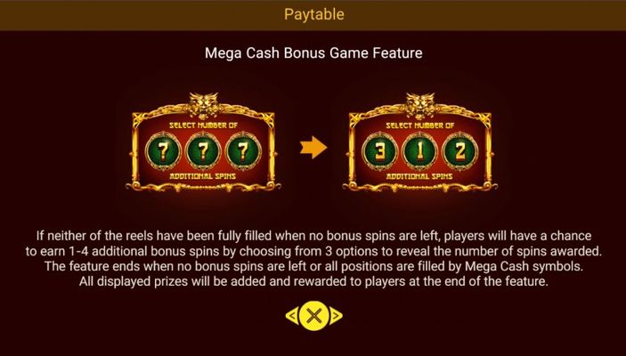 Legendary Beasts Saga :: Mega Cash Bonus Game Feature