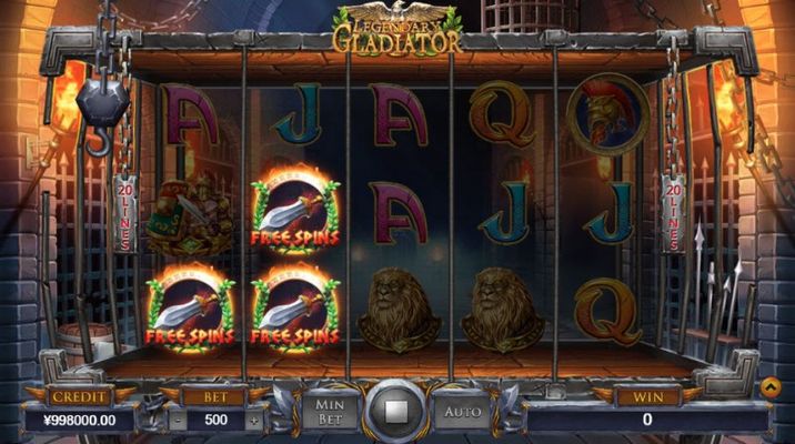 Legendary Gladiator :: Scatter symbols triggers the free spins feature