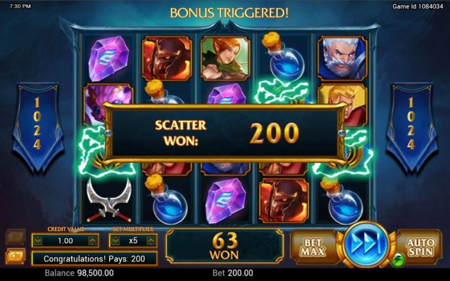 Scatter symbols triggers the free spins bonus feature