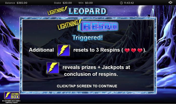 Lightning Leopard :: Three free spins awarded