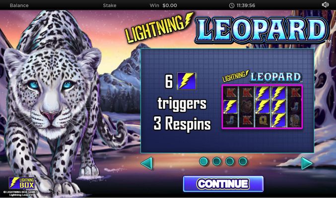Play slots at Playluck: Playluck featuring the Video Slots Lightning Leopard with a maximum payout of $243,750