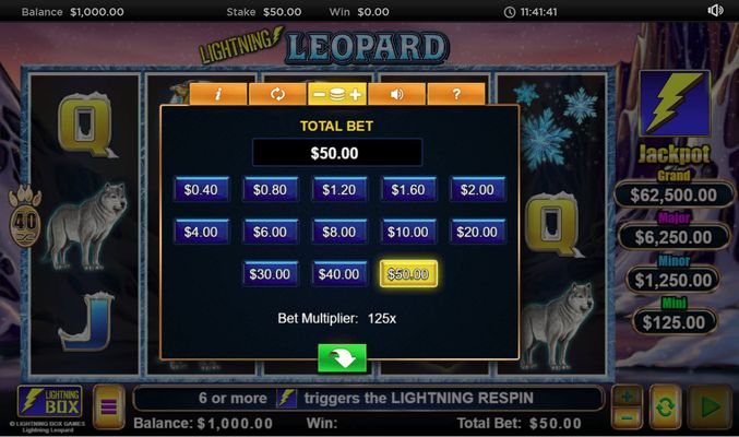 Lightning Leopard :: Available Betting Options
