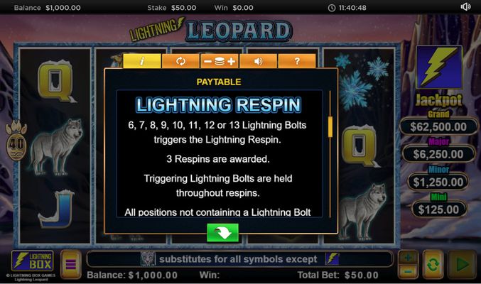 Lightning Leopard :: Lightning Respin Rules