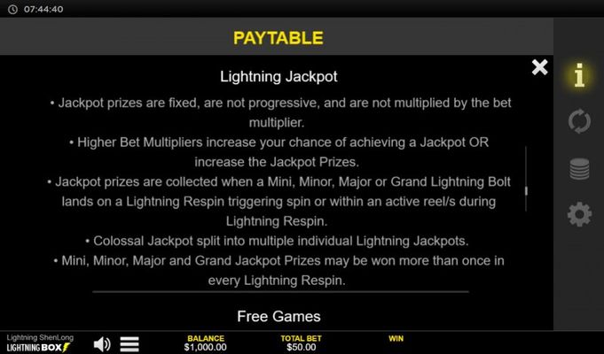 Lightning Shenlong :: Lightning Jackpot