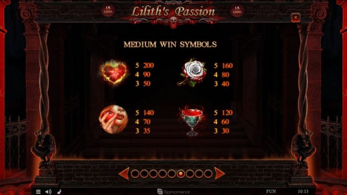Lilith's Passion 15 Lines :: Paytable - Medium Value Symbols