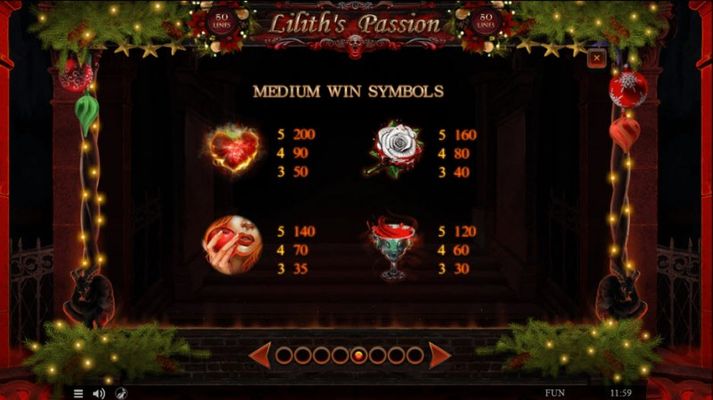 Lilith's Passion Christmas Edition :: Paytable - High Value Symbols