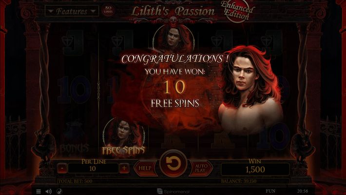 Lilith's Passion Enhanced Edition :: 10 Free Spins Awarded