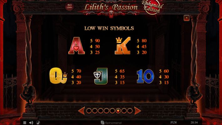 Lilith's Passion Enhanced Edition :: Paytable - Low Value Symbols