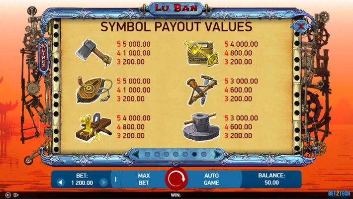 Paytable - Low Value Symbols