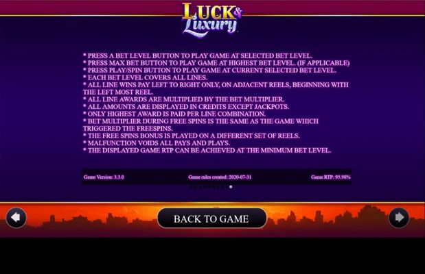 Luck & Luxury :: General Game Rules