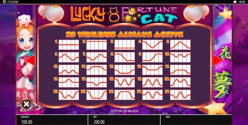 Lucky 8 Fortune Cat :: Paylines 1-25