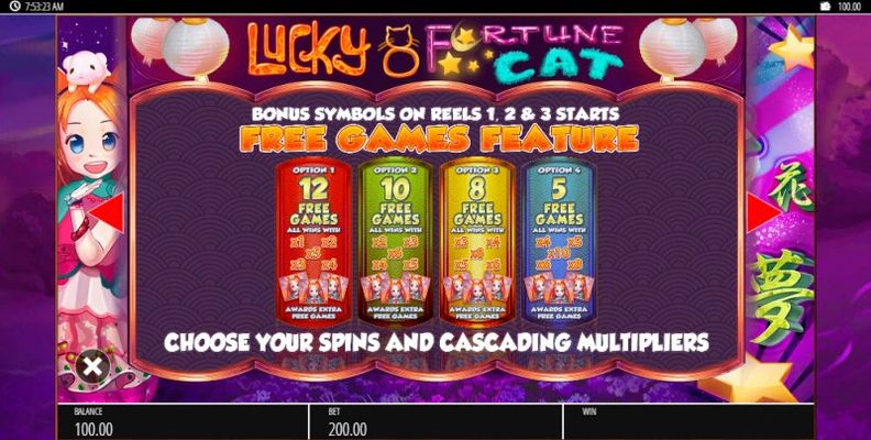 Lucky 8 Fortune Cat :: Free Spins Rules