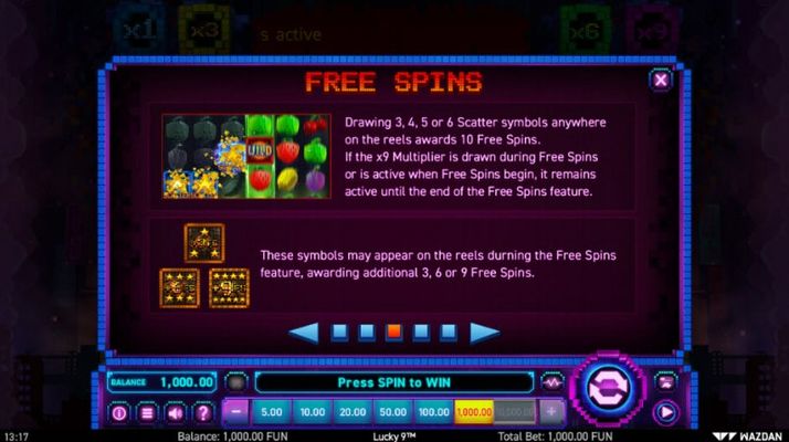 Lucky 9 :: Free Spins Rules