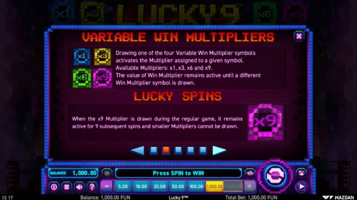 Lucky 9 :: Variable Win Multipliers