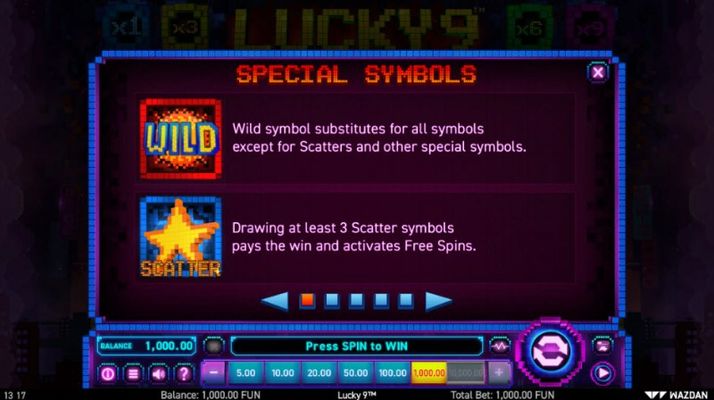 Lucky 9 :: Wild and Scatter Rules
