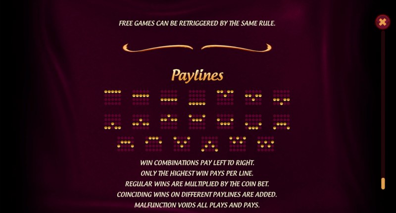 Paylines 1-20