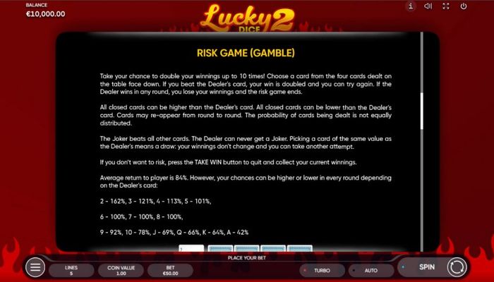 Lucky Dice 2 :: Gamble feature