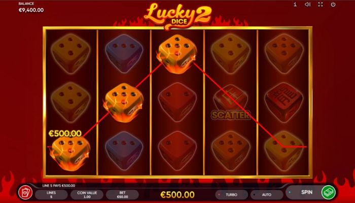 Lucky Dice 2 :: A three of a kind win