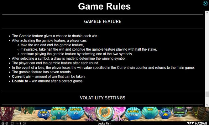 Lucky Fish :: Gamble Feature Rules