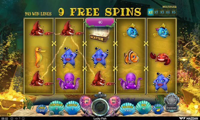 Lucky Fish :: Free Spins Game Board