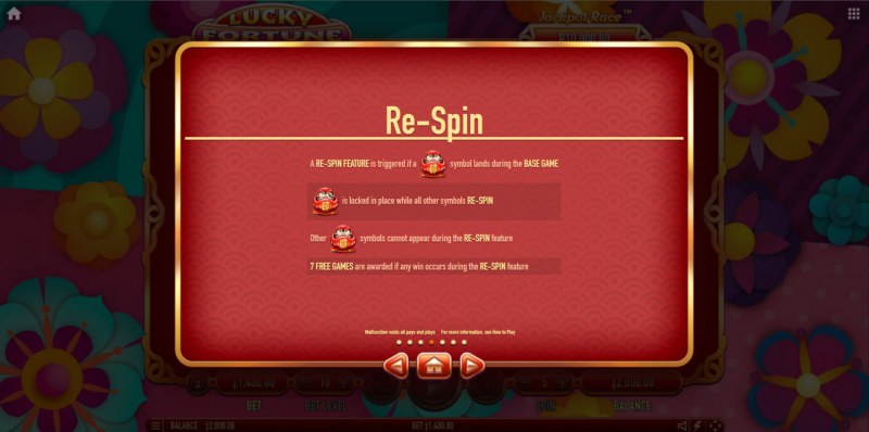 Lucky Fortune Cat :: Re-Spin Feature Rules