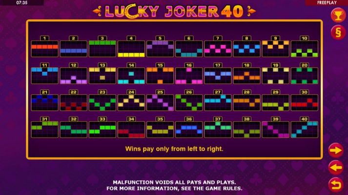 Lucky Joker 40 :: Paylines 1-40