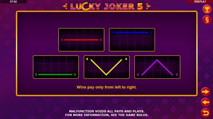 Lucky Joker 5 :: Paylines 1-5
