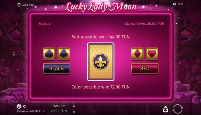 Lucky Lady Moon :: Gamble feature