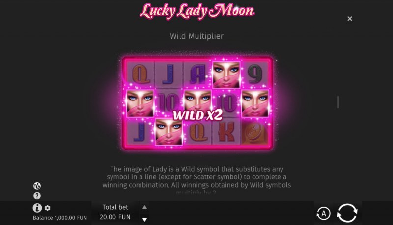 Lucky Lady Moon :: Wild Multiplier Feature