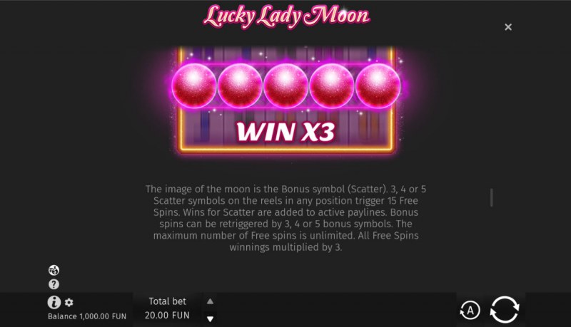 Lucky Lady Moon :: Free Spin Feature Rules