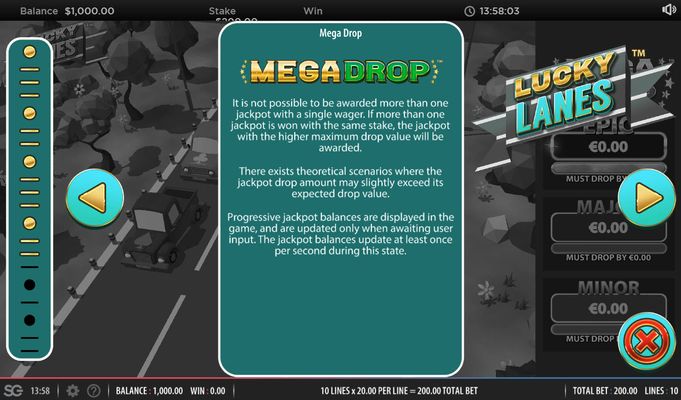 Lucky Lanes :: Mega Drop Rules