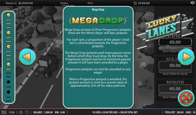 Lucky Lanes :: Mega Drop Rules