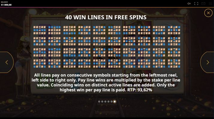 Lucky Mine :: 40 Win Lines in Free Spins