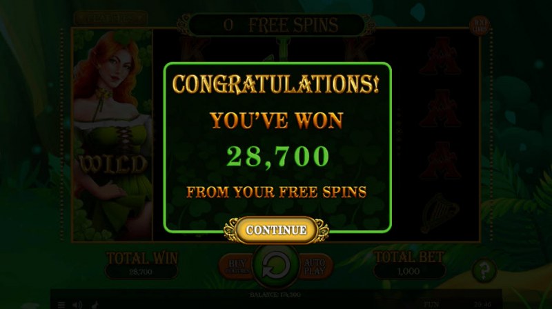 Total free spins payout