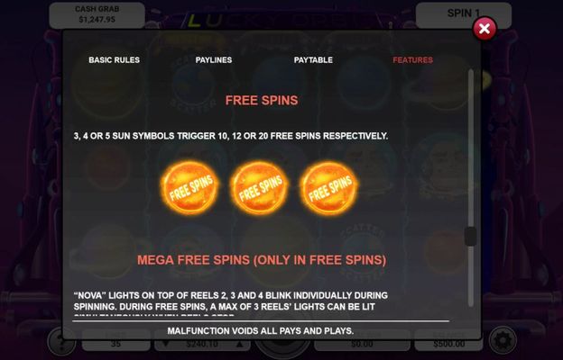 Free Spin Feature Rules