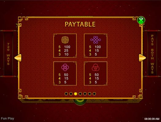 Paytable - Low Value Symbols