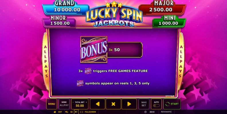 Lucky Spin Jackpots :: Scatter Symbol Rules