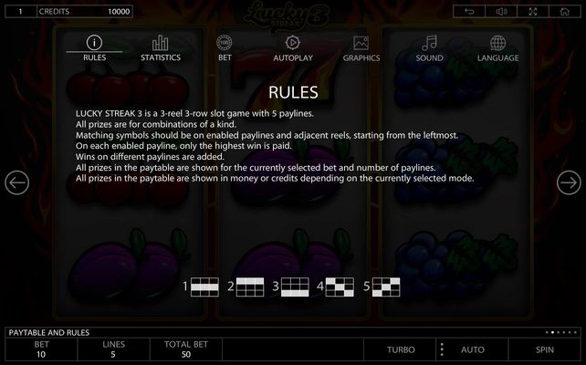 Lucky Streak 3 :: General Game Rules