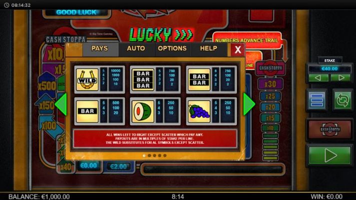 Lucky Streak Mk2 :: Paytable - High Value Symbols