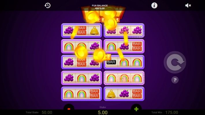 Lucky Streaks :: A winning combination of rainbow symbols adds additional jackpot mode spins