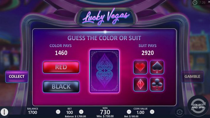 Lucky Vegas :: Gamble Feature Game Board