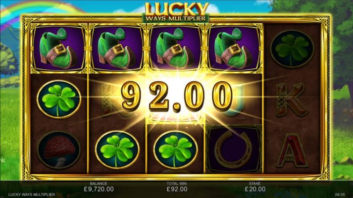 Lucky Ways Multiplier :: A four of a kind win
