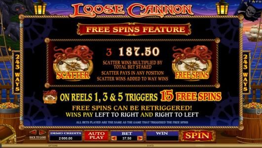 free spins feature rules