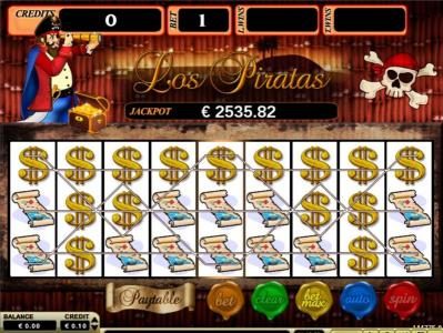 Main game board featuring nine reels and 10 paylines with a $4,500 max payout