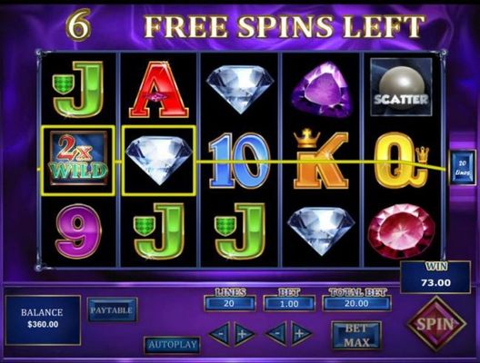 a 2x wild triggers a nice line win during the free spins round.