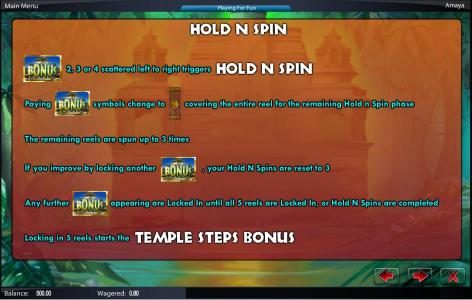 hold n spin bonus feature