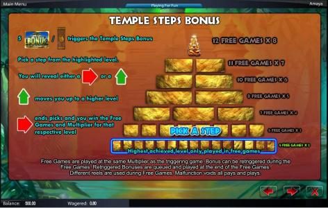 temple steps bonus feature rules