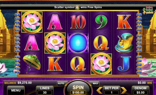 3 or more scatters anywhere on the reels triggers the free spins feature